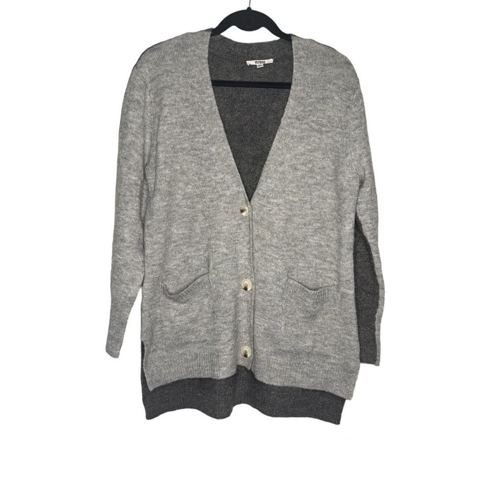 BB Dakota by Steve Madden Two Toned Gray Button Cardigan Sweater SZ Med Comfy